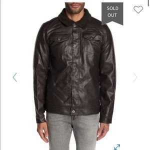 Faux leather& faux shearling jacket